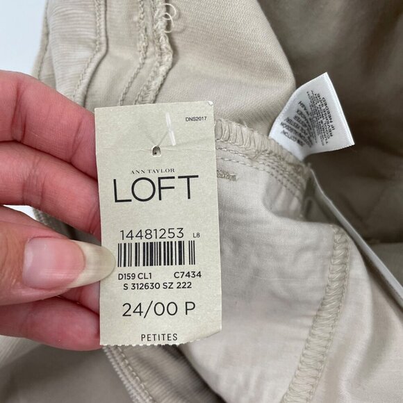 NWT LOFT Modern Straight Corduroy Low Rise Pants Womens 24P Classic Neutral - Picture 5 of 11